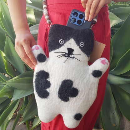 Stacy el bolso de fieltro Flat Cat