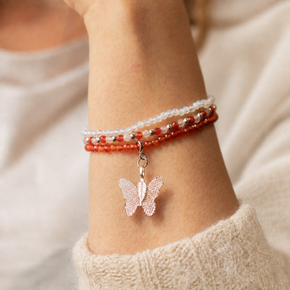 Conjunto de pulseras con piedras preciosas del Espíritu Ninfa - Luna de Sangre
