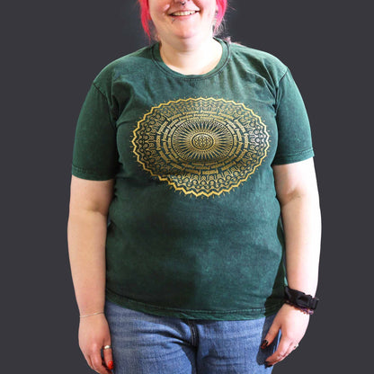 T-shirt sari nomade extra large - Mandala - Vert