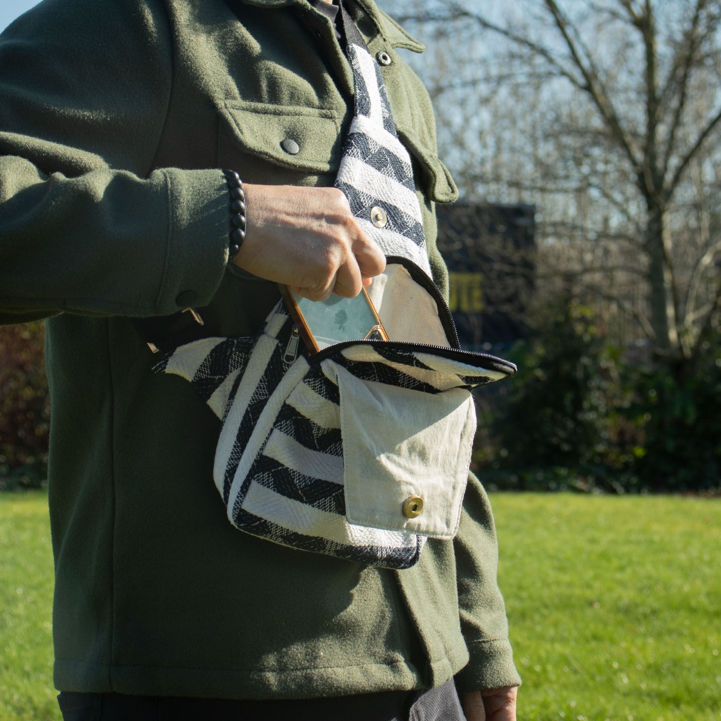 Taschen aus natürlichem Jacquard - Atlas Nomad - Umhängetasche
