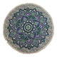 Kleine runde Baumwollmandala (130 cm) – türkis und blau