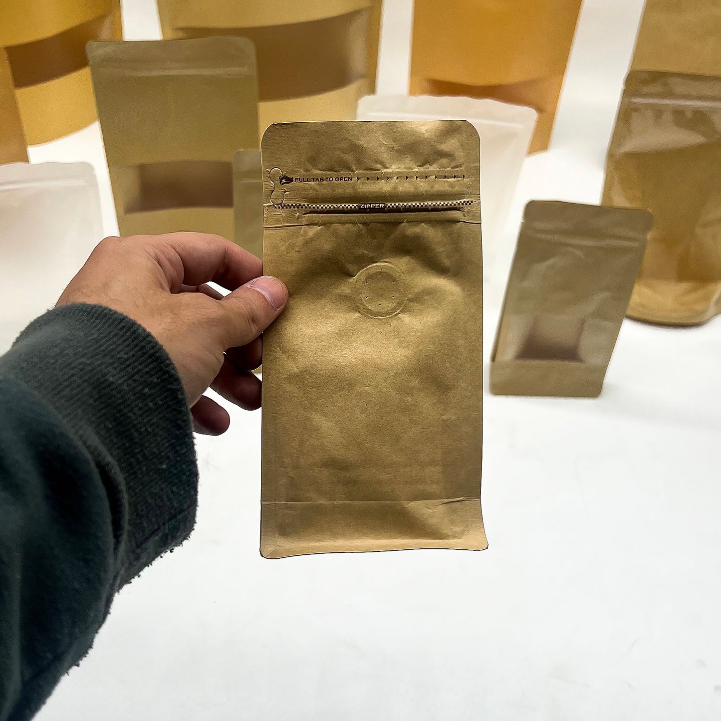 10 x Bolsa de café pequeña con salida de aroma - 9x18cm (125gm)