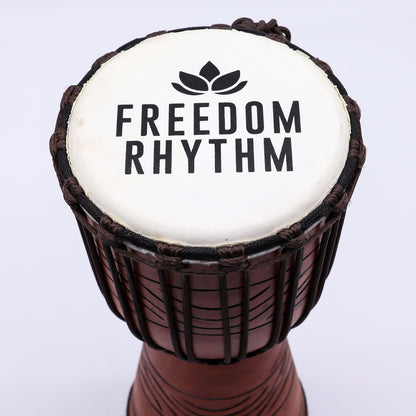 Tambor Djembe Pro Mediano - Ritmo de Libertad (alto) - 40 cm (18 cm de diámetro)