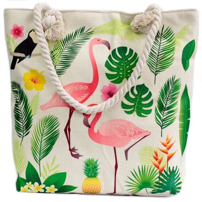 Bolso Shopper Asa Cuerda Tropical Flamenco