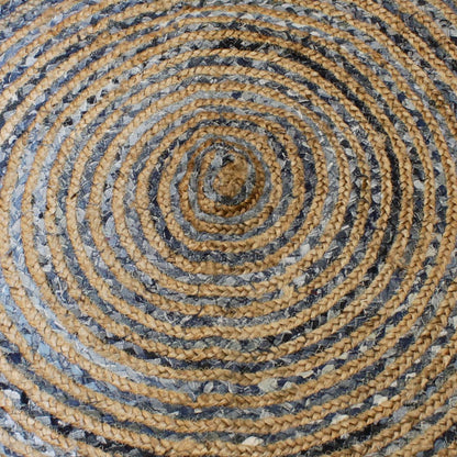 Alfombra Redonda de Yute y Reciclaje de Mezclilla - 150 cm