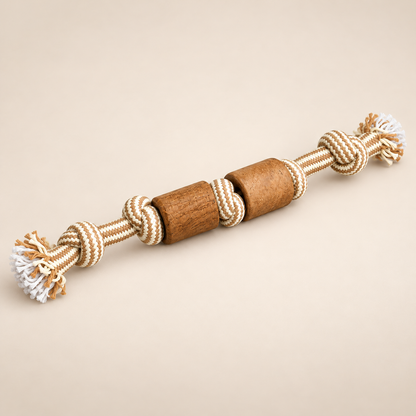 Juguetes PAW para mascotas – Mordedor de madera de café Trail Born Tug