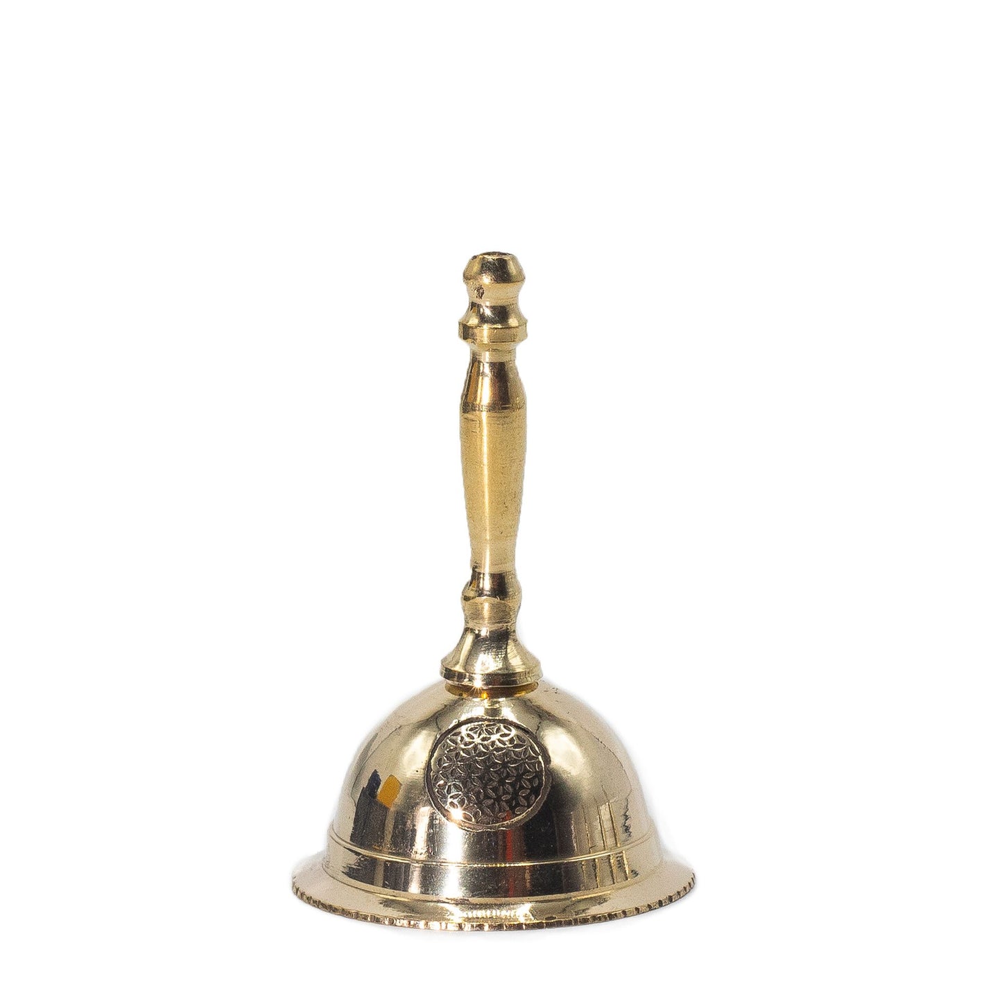 Kleine Altarglocke aus Messing - Blume des Lebens