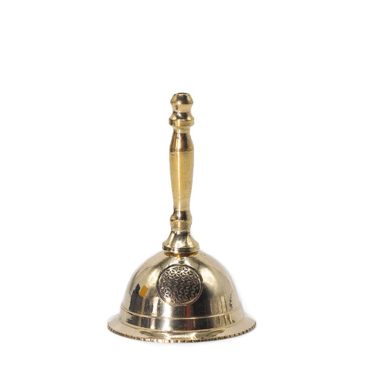 Kleine Altarglocke aus Messing - Blume des Lebens