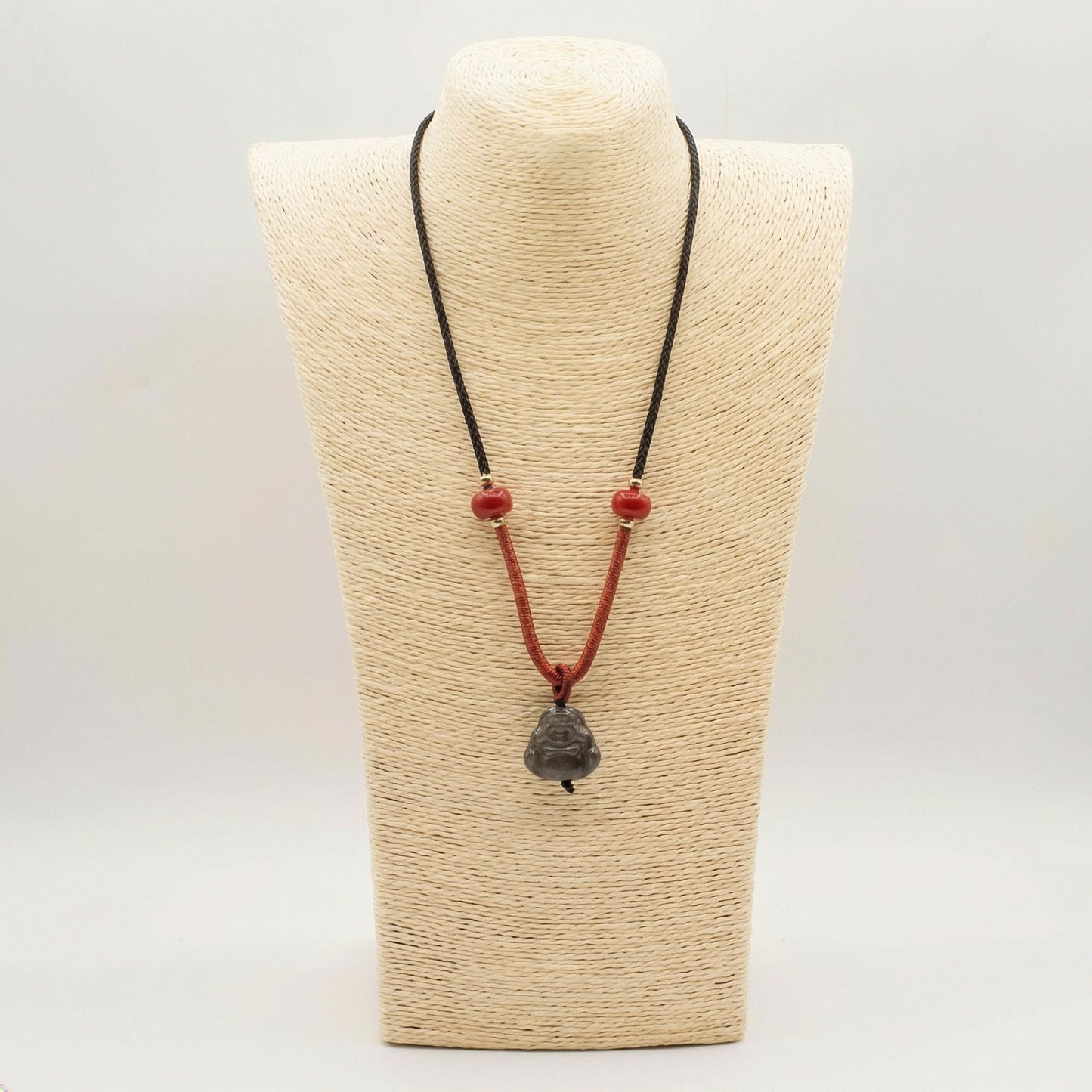 Coole Edelsteinanhänger – Buddha aus Silber-Obsidian