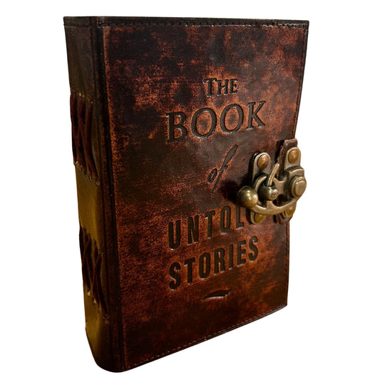 Ledernotizbücher mit dicken, gebogenen Kanten (6x4") - Das Buch der unerzählten Geschichten