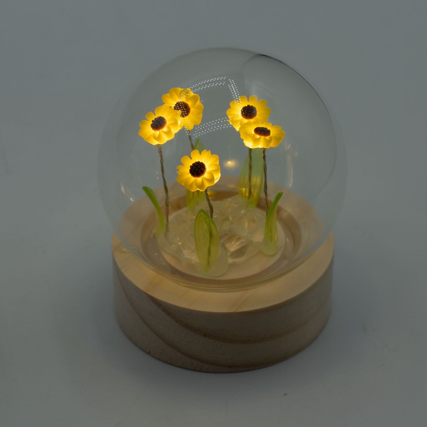 Domo de jardín Floral Glow - 5 girasoles - Batería LED