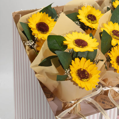 Seifenblume – Strauß aus zwei Sonnenblumen