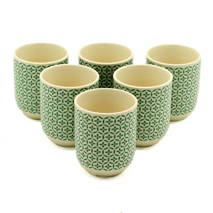 6 x Tazas de te - Mosiac verde