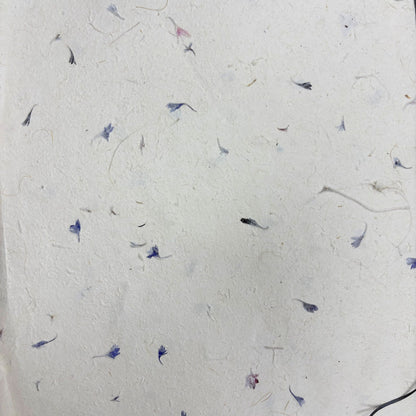 Papier cadeau fait main Lokta - Bleuet