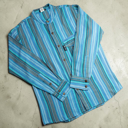 Nomad Sari Grandad Shirt - Turquesa - Mediano