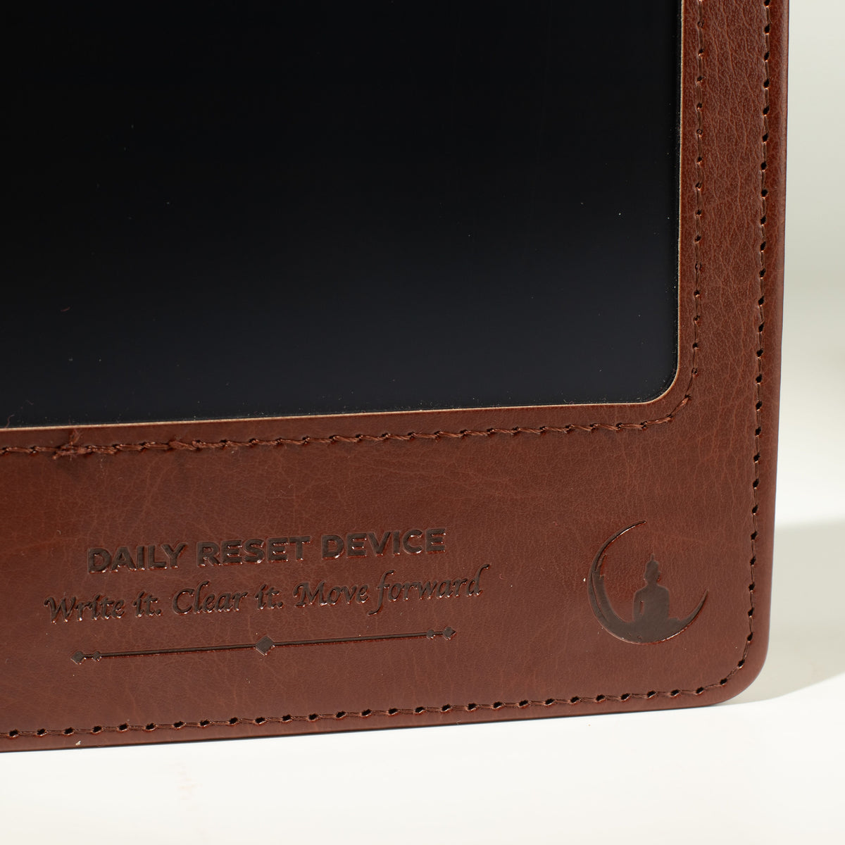 A5 Cuaderno de Intención - Pantalla LCD de limpieza - Efecto cuero marrón - 80 hojas