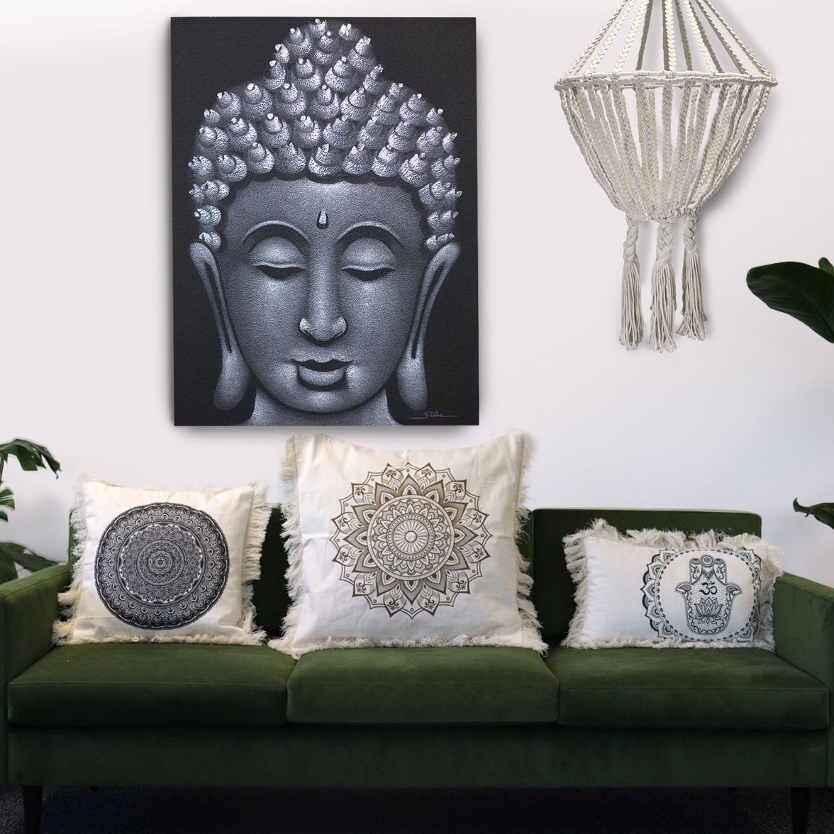 Cojín Lotus Mandala - 60x60cm - bronce