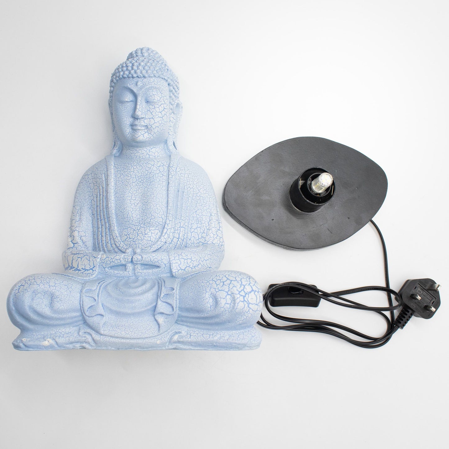Lámpara de Buda para meditación azul cielo - soporte ovalado