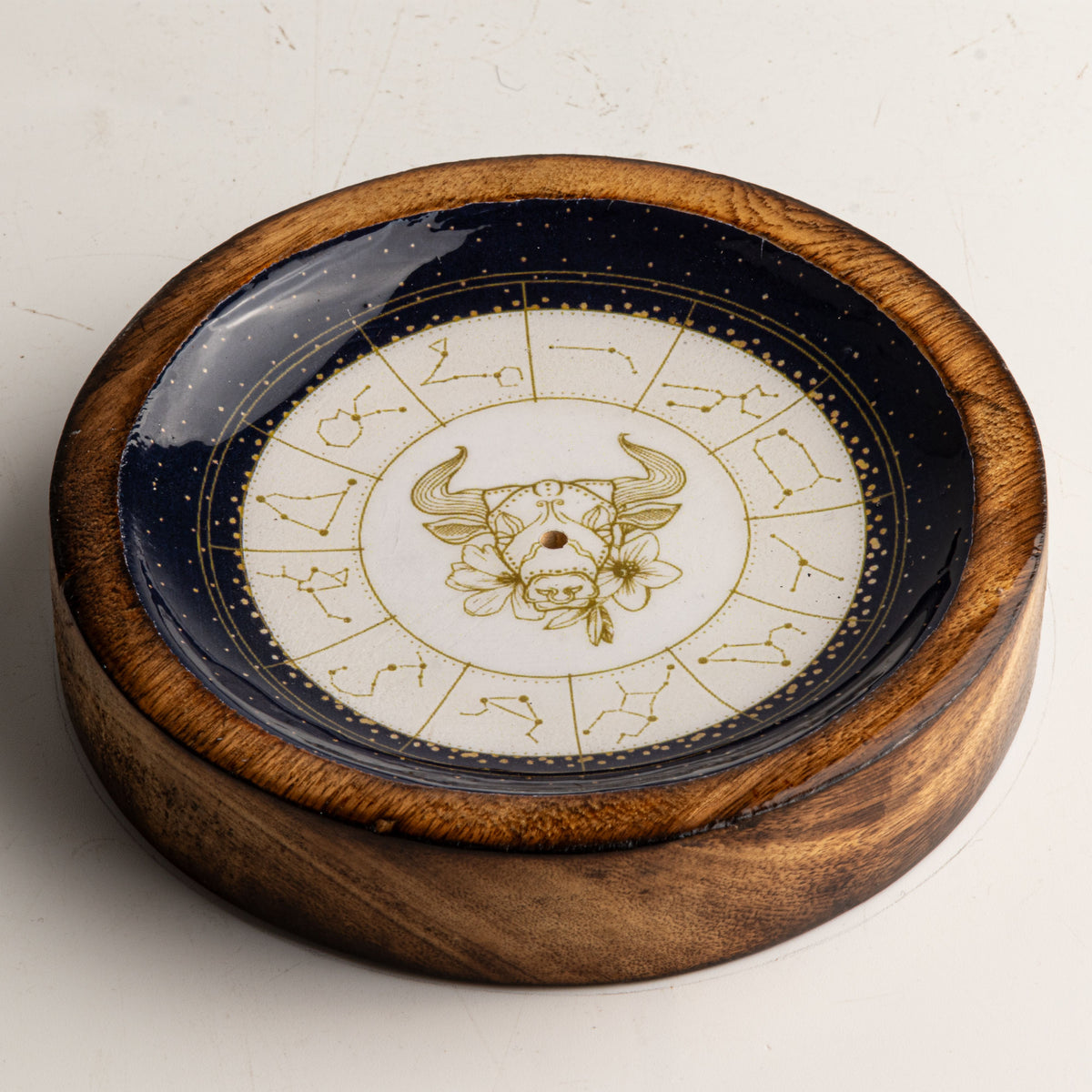 Mini cuenco y soporte para varitas de incienso Signo del Zodiaco – Tauro