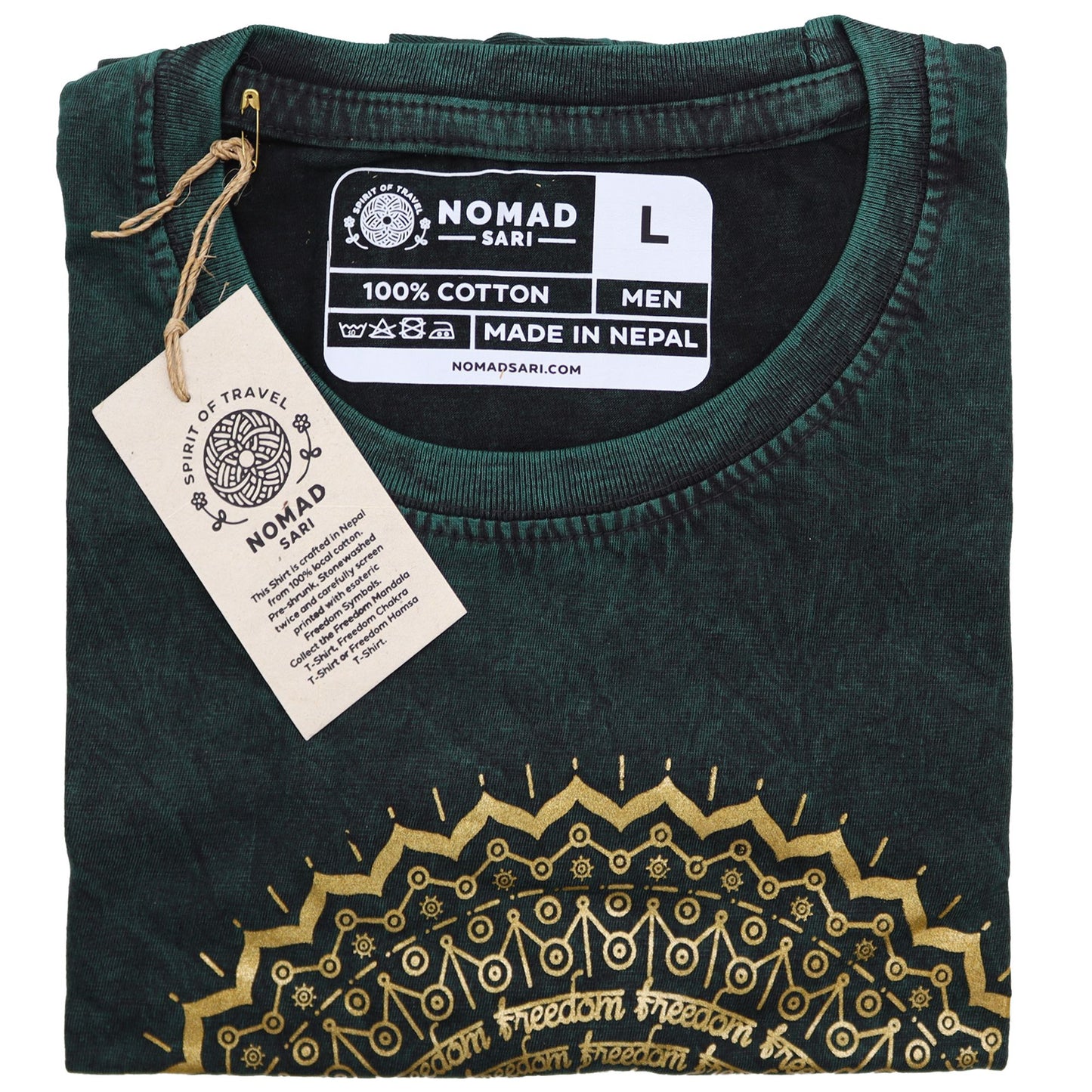 Nomad Sari Kleines T-Shirt – Mandala – Grün