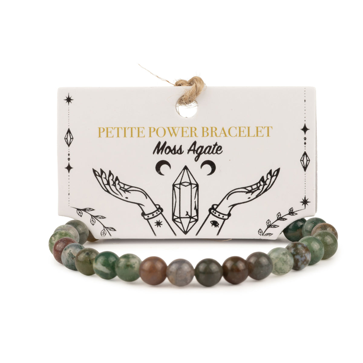 Pulsera Petite Power (17 cm x 6 mm) - ágata musgosa