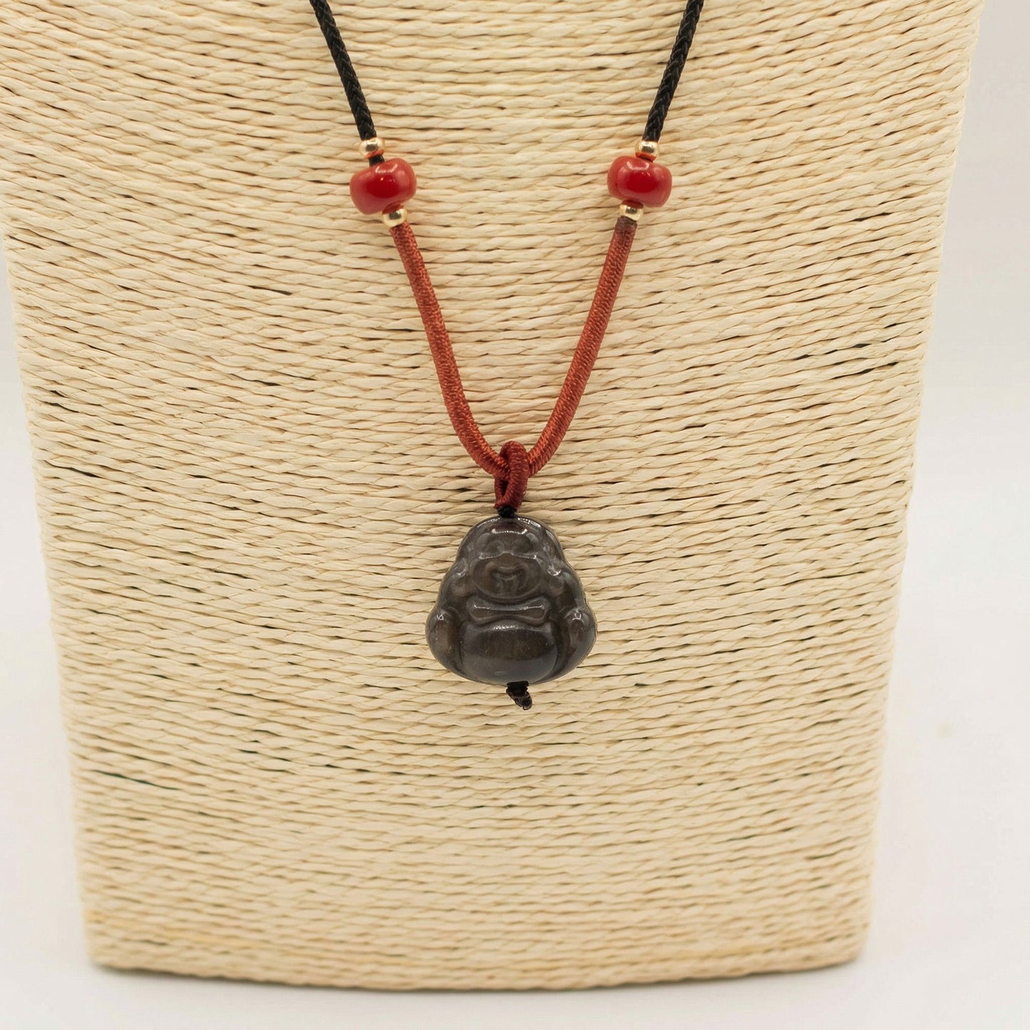 Coole Edelsteinanhänger – Buddha aus Silber-Obsidian