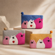 Monedero de fieltro de tres gatos gordos- (3 colores surtidos)