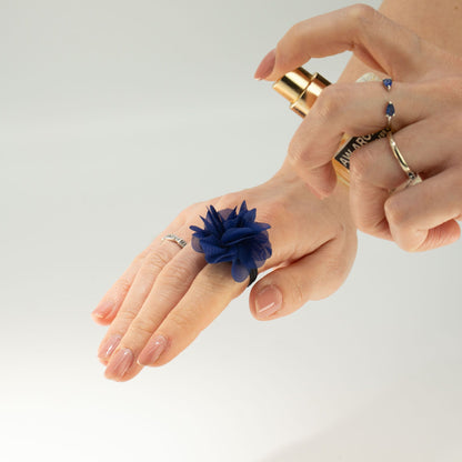 Anillos difusores de chiffon con fragancia - Azul marino