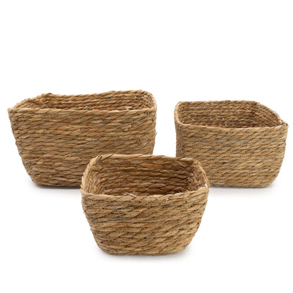 Quadratische Seegraskörbe – Natur – 3er-Set