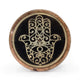 Or et noir sur bois de manguier - Hamsa