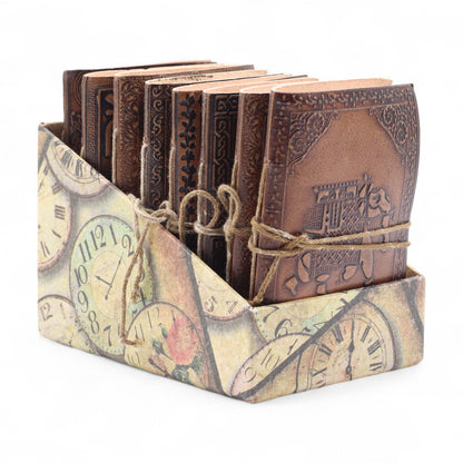 Carnets en cuir de taille moyenne assortis (5 x 3,5 pouces) - Vitrine