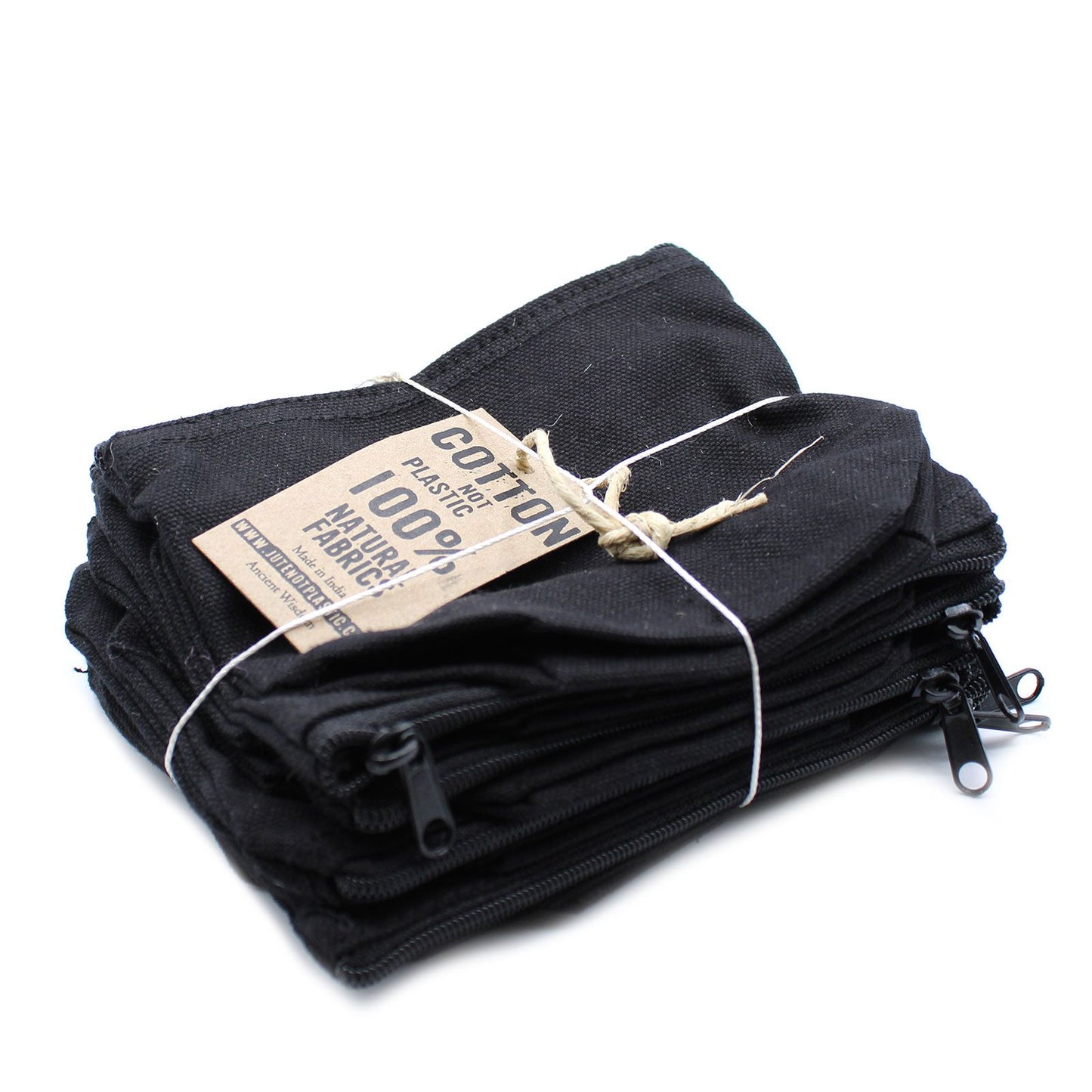 Trousse de toilette en coton noir 10 oz - Mini sac