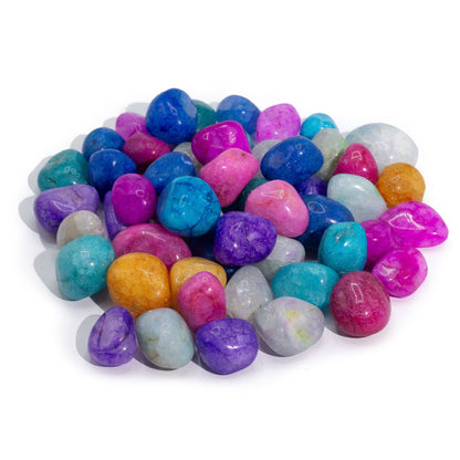 A granel, tratado y mezclado Crackle Quatz- 1 kg (aprox. 70 piedras)