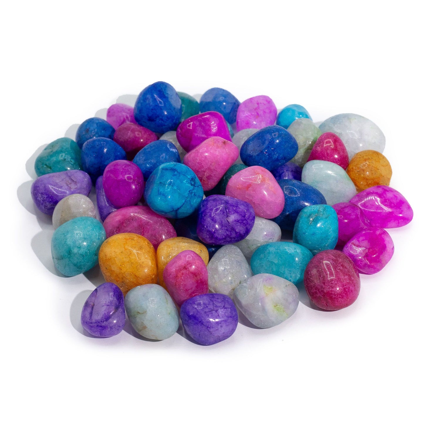 A granel, tratado y mezclado Crackle Quatz- 1 kg (aprox. 70 piedras)