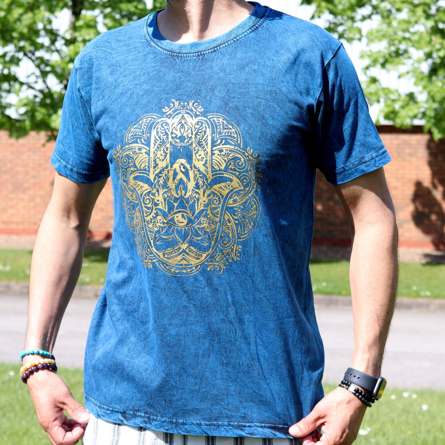 T-shirt Nomad Sari Medium - Hamsa - Bleu
