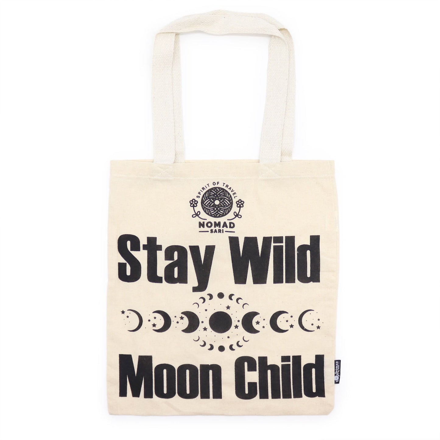 Bolso Básico Icónico  - Mantente salvaje, Niño con ánimo - (40x36cm) - Natural 4oz