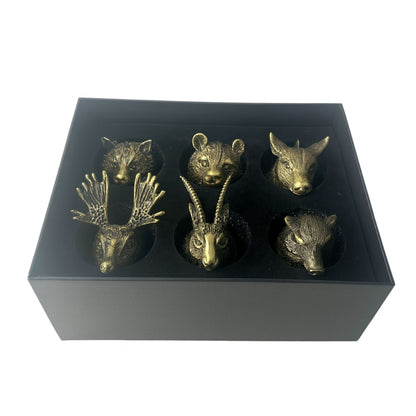 Geschenkset mit 6 Schnapsgläsern (50 ml) - Wild Forest Creatures - Antik Bronze