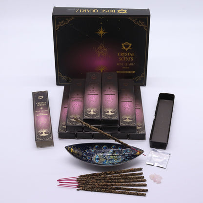 Encens purifiant au parfum de cristal de quartz rose - Rose