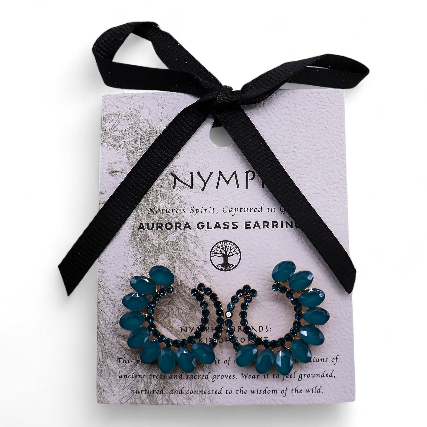 Verde azulado - Vidrio vintage - Aro - Aretes