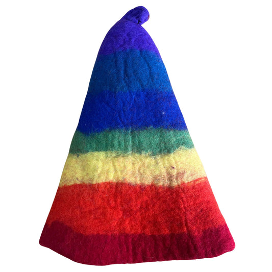Sauna-Zaubererhut aus Filz – Regenbogen