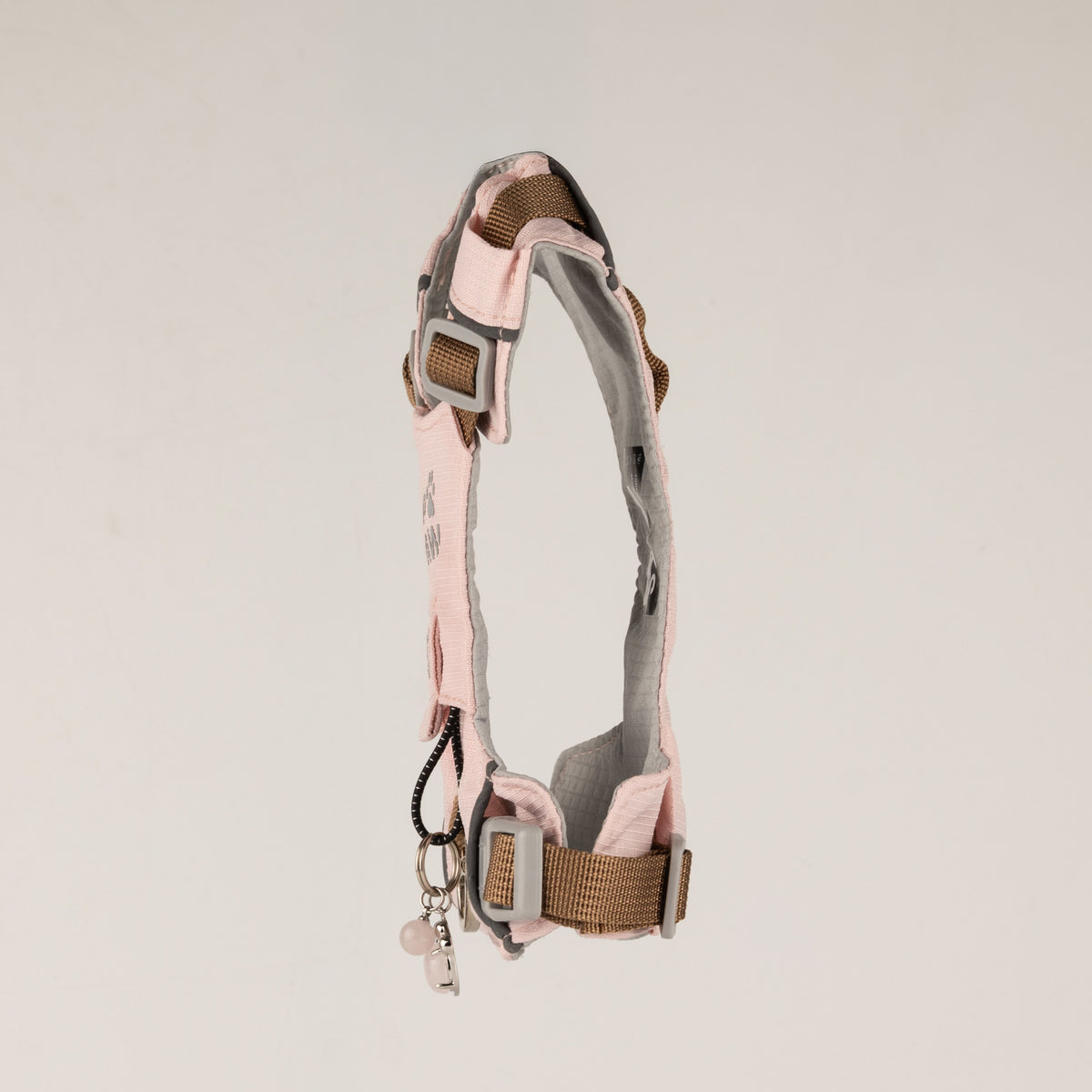 PAW - XS (2-4 kg) Arnés de paso para perros Guardian con malla reflectante - Rosa suave - Colgante de cuarzo rosa