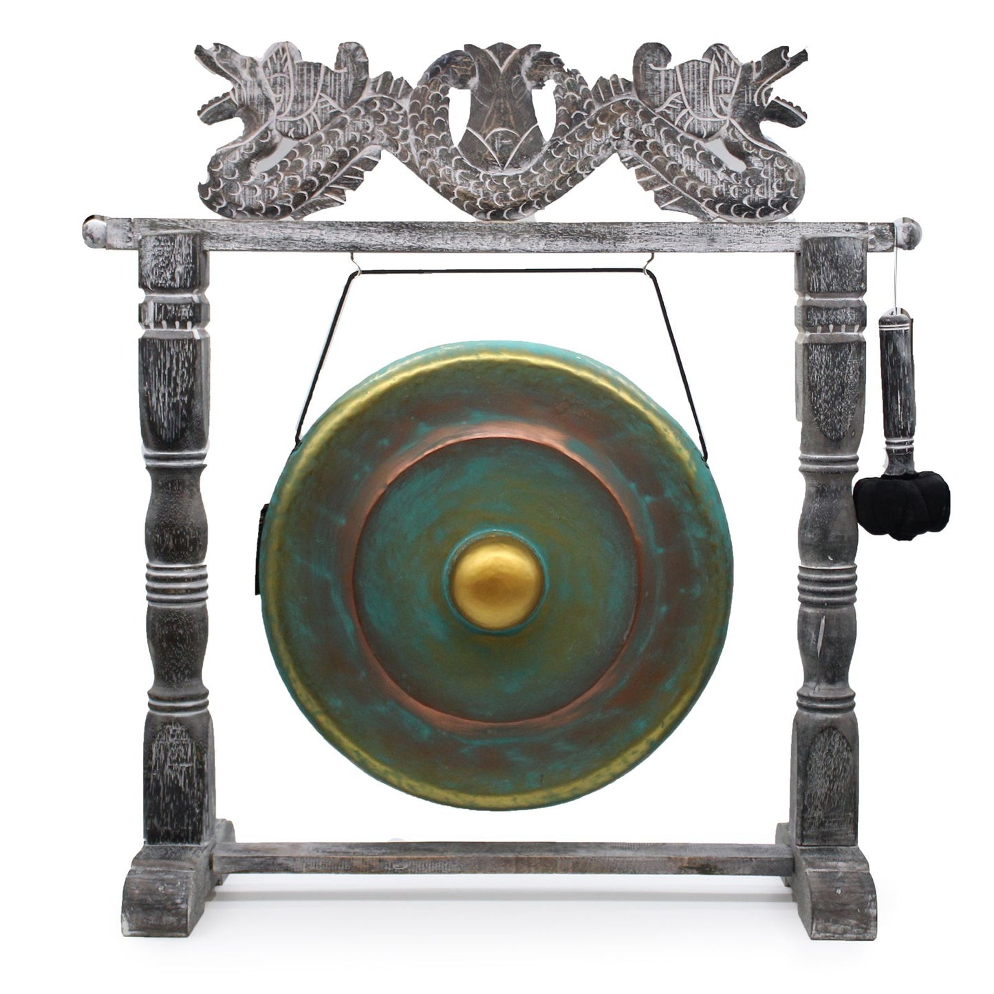 Gong de méditation moyen avec support - 50 cm - Vert