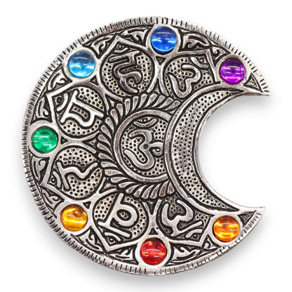 Räucherstäbchenhalter „Sieben Chakren, Mond“, 11,5 cm