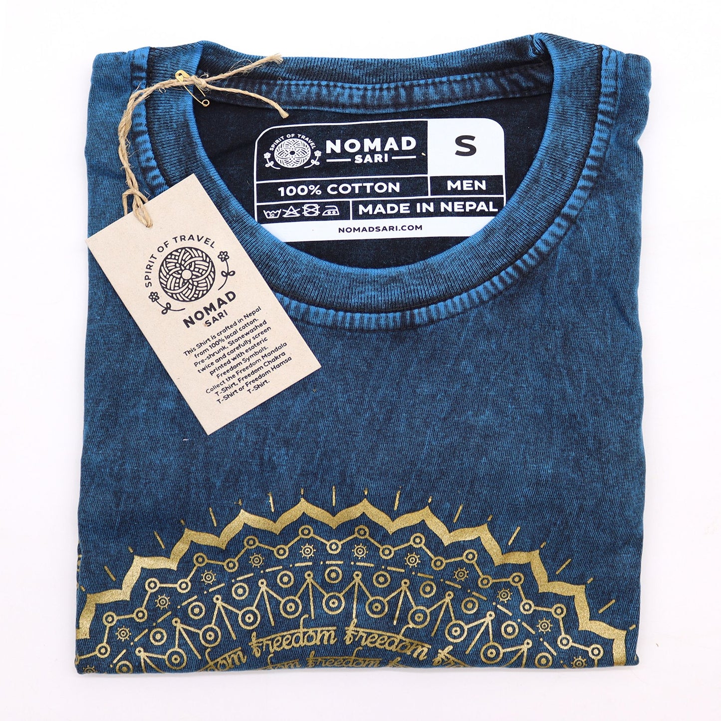 Nomad Sari Kleines T-Shirt – Mandala – Blau