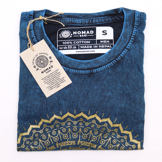 Nomad Sari Kleines T-Shirt – Mandala – Blau