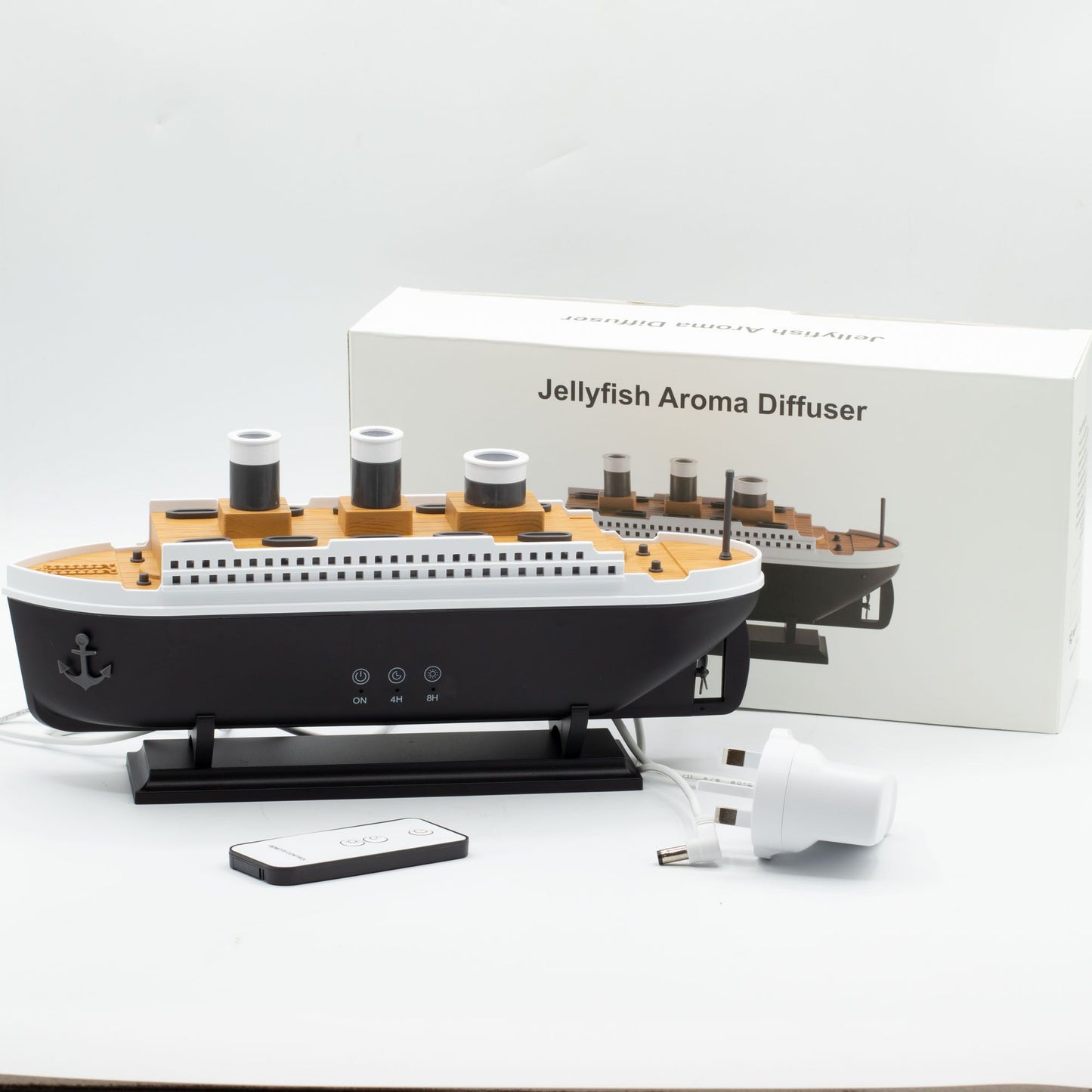 Diffuseur d'arômes en forme de bateau avec LED à changement de couleur
