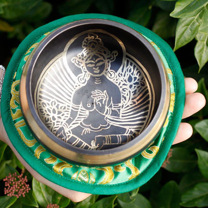 Cuenco tibetano set - Tara Verde 10cm (min 400gm)