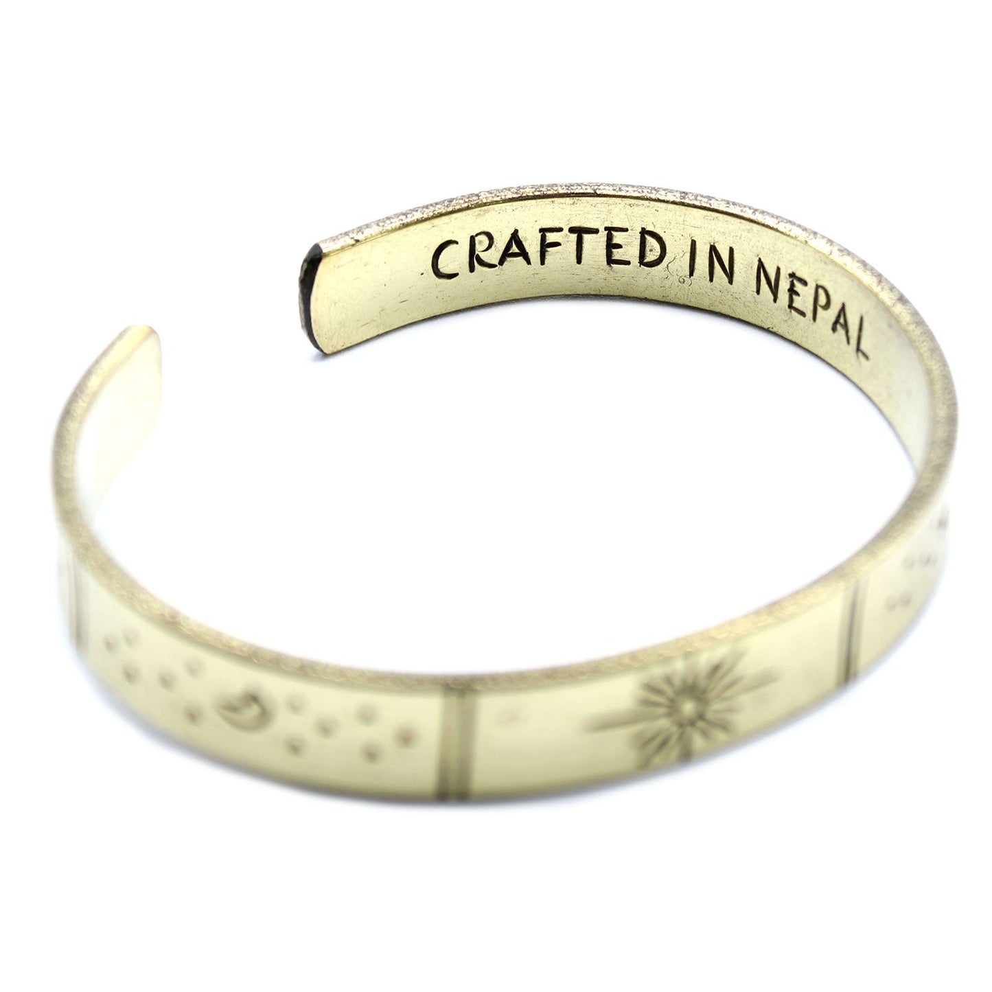 Pulsera de Inspiración - Latón Amanecer, Galaxia, Estrellas, Tierra