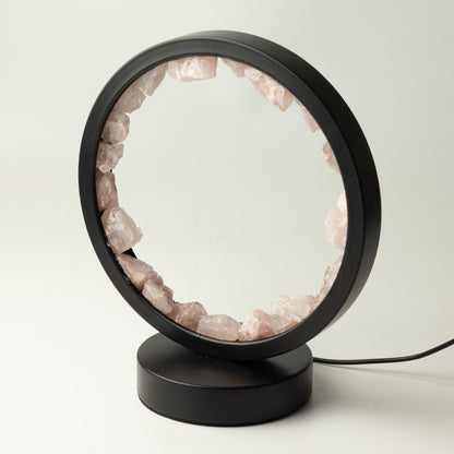 Lámpara Halo de Gemas - Cuerpo Zen - Cuarzo Rosa