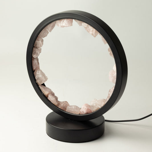 Lámpara Halo de Gemas - Cuerpo Zen - Cuarzo Rosa